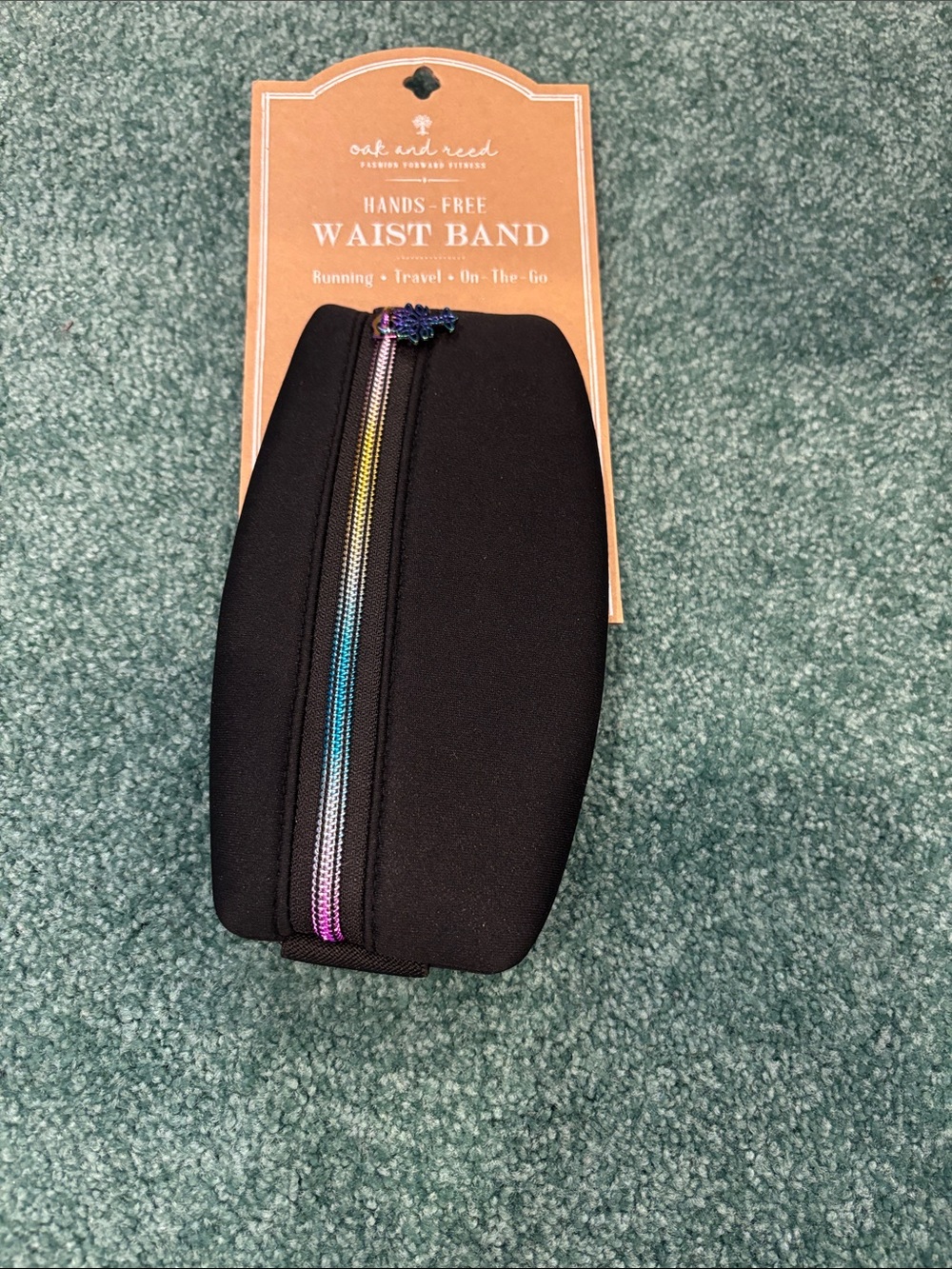 Oak & Reed Black Hands-Free Waist Bag Multicolor Zipper NWT